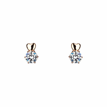 Sirius - Heart & Sparkle - Stud Sterling Silver Earrings
