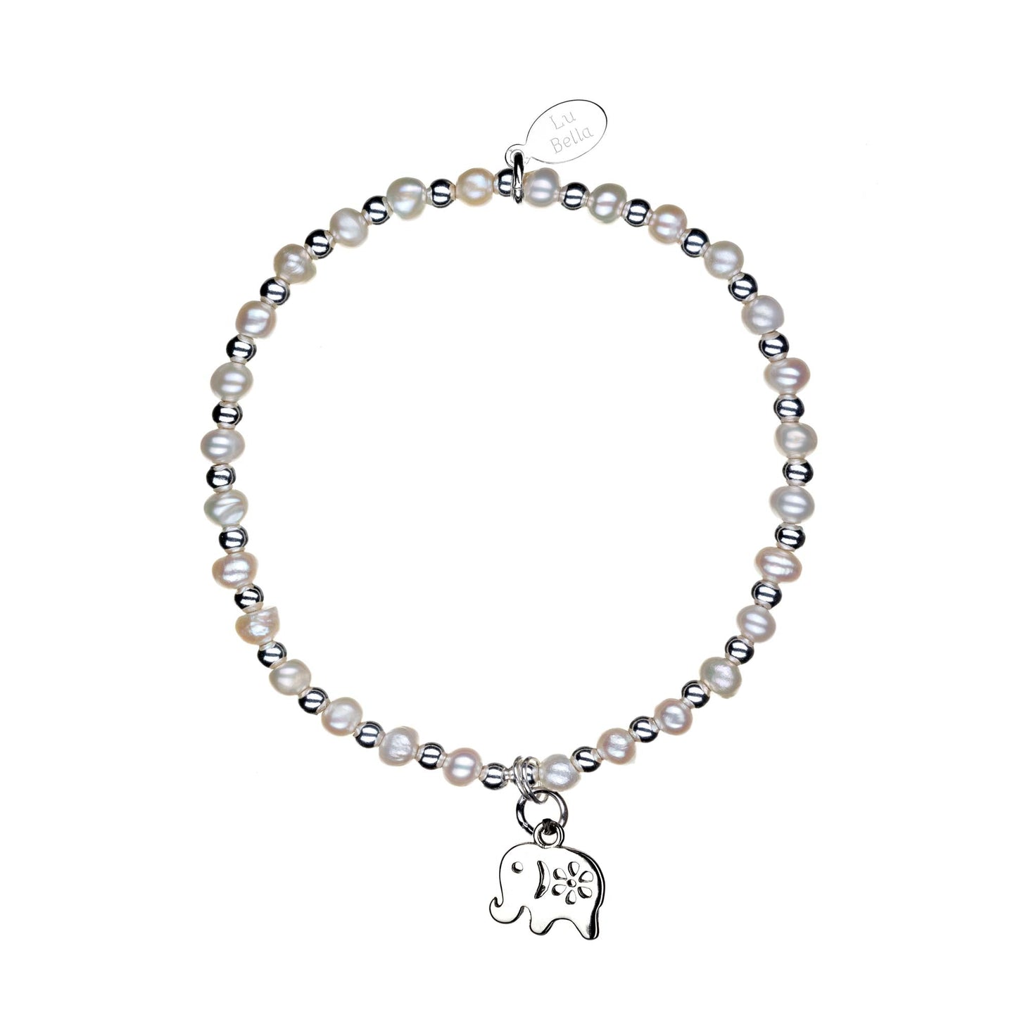 Lucky Elephant Sterling Silver Stacking Bracelet