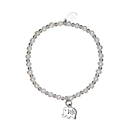 Lucky Elephant Sterling Silver Stacking Bracelet