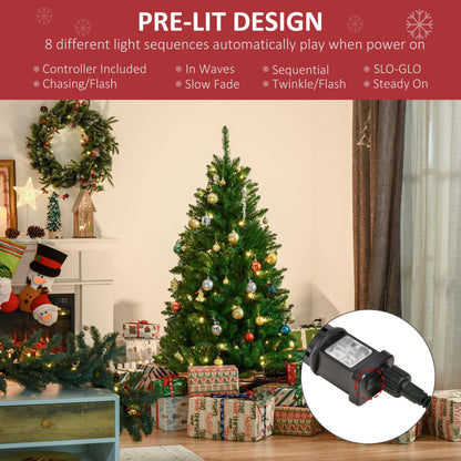 5ft Pre-Lit Artificial Christmas Tree with 150 Warm White LEDs