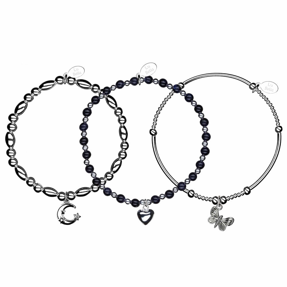 The Valentines Stack - Set of 3 Stacking Bracelet