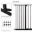 Dog Gate Pet Safety Gate Stair Barrier Pressure Fit Adjustable 76-82/86-97/101-107 cm, Black