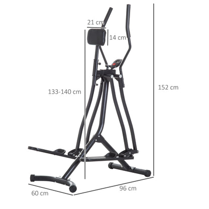 HOMCOM Air Walker Glider Home Gym, Cross Trainer Fitness Exercise Machine with LCD Monitor - Black