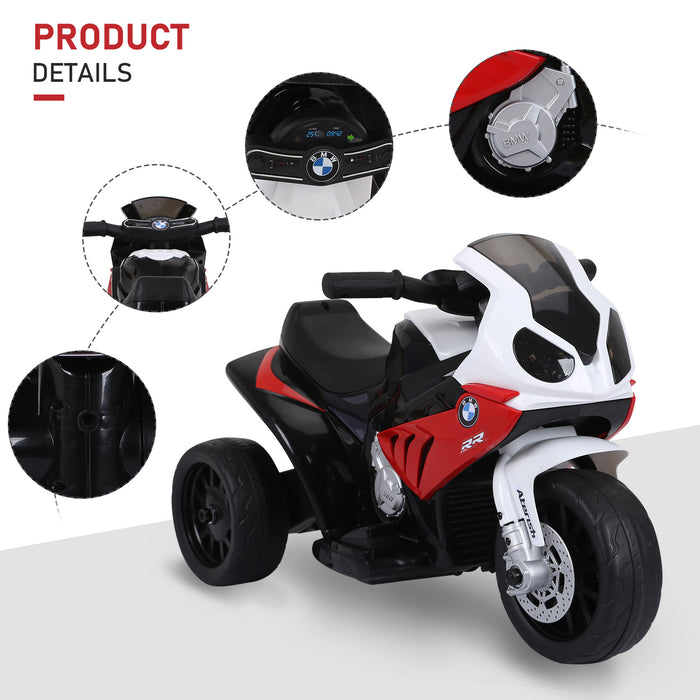 Electric Motorbike for Kids Ride on BMW Motorbike W/Headlights and Music, 6 V-Red