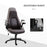 PU Leather Office Chair, Swivel Computer Desk Chair with Adjustable Height, Flip Up Armrests and Tilt Function, Dark Brown