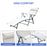 Garden Lounger Steel Frame Outdoor Folding Chaise Recliner with Headrest & 7 Levels Adjustable Backrest, 81.5L x 20.5W x 64.5H, Cream White