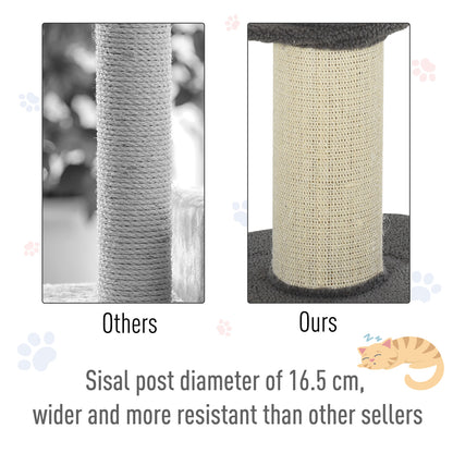 91cm Cat Tree for Indoor Cats Kitten Activity Center Play Tower Perches Sisal Scratching Post Lamb Cashmere Grey