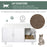 Wooden Cat Litter Box Enclosure & House with Nightstand/End Table Design, Scratcher, & Magnetic Doors, White