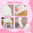 Kids Vanity Table & Stool Girls Dressing Set Make Up Desk Chair Dresser Play Set with Rotatable Mirrors Drawer Star & Heart Pattern White