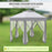 Hexagon Patio Gazebo Pop Up Gazebo Outdoor Double Roof Instant Shelter with Netting, 4m x 4m, Grey