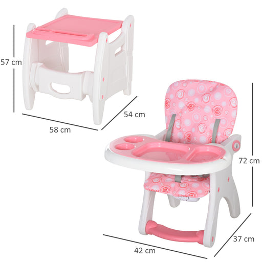 HDPE 3-in-1 Baby Booster High Chair Pink