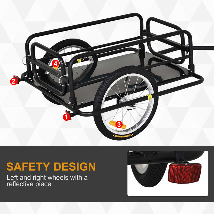 Bike Cargo Trailer in Steel Frame-Black