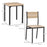 3 Pcs Dining Set, MDF/Steel- Wood/Grain/Black