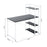 Computer Desk PC Table Study Workstation Home Office with 4-tier Bookshelf Storage Metal Frame Wooden Top (Black & White)