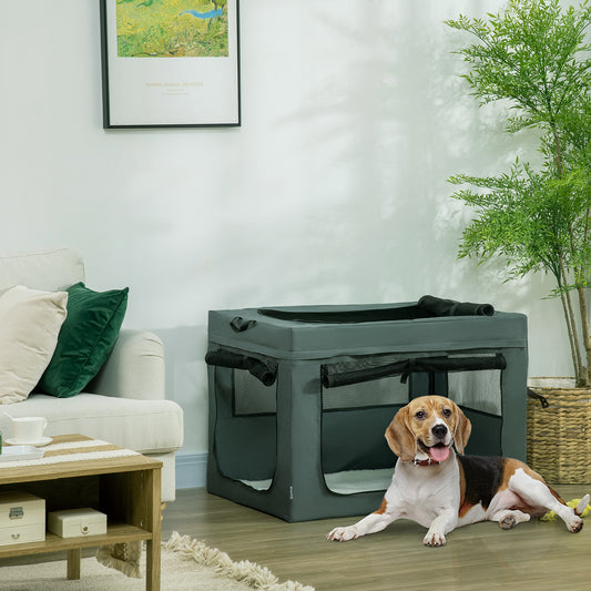 90cm Pet Carrier, Cat Carrier, Cat Bag, Pet Travel Bag w/ Cushion, Carry Bag, for Medium and Large Dogs - Grey