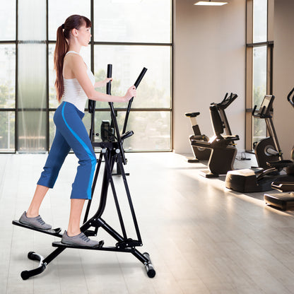 HOMCOM Air Walker Glider Home Gym, Cross Trainer Fitness Exercise Machine with LCD Monitor - Black