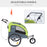 Dog Bike Trailer Pet Stroller Cart Carrier for Bicycle 360Â¬Â¨âÃ Ã» Rotatable with Reflectors 3 Wheels Hitch Coupler Push/ Pull/ Brake Water Resistant Green
