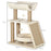 Cat Tree for Indoor Cats with Scratching Posts Pad, Kitten Tower with Bed Perch Ball Toy, 60 x 30 x 76 cm, Brown