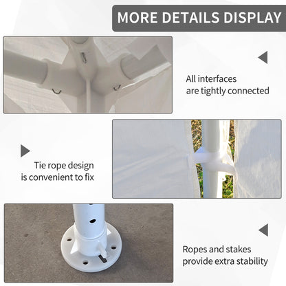 Warehouse Clearance - Outsunny 3 x 4 m Garden Gazebo Shelter Marquee Party Tent with 2 Sidewalls for Patio Yard Outdoor - White