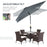 Outsunny 3x2m Patio Parasol Garden Umbrellas Canopy with Aluminum Tilt Crank Rectangular Sun Shade Steel, Grey