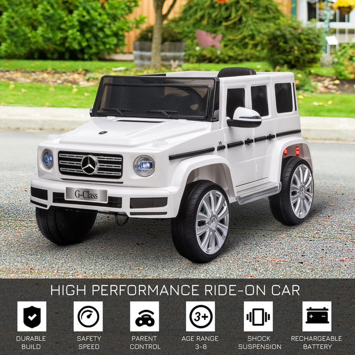 Compatible 12V Battery-powered Kids Electric Ride On Car Mercedes Benz G500 Toy with Parental Remote Control Music Lights MP3 Suspension Wheels