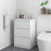 kleankin 600mm Bathroom Vanity Unit with Basin and Single Tap Hole, High Gloss White Floor Standing Bathroom Sink Unit with 2 Drawers