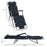 2 in 1 Sun Lounger Folding Reclining Chair Garden Outdoor Camping Adjustable Back with Pillow (Black)