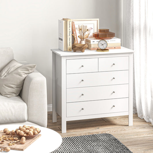 5-Drawer Chest of Drawers with Anti-Tip Fitting - White