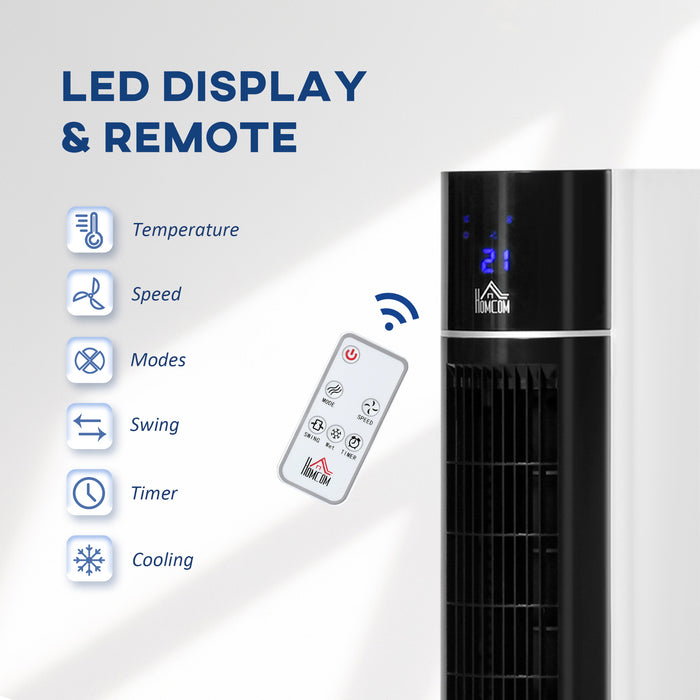 41" Bladeless Air Cooler, Evaporative Ice Cooling Tower Fan Water Conditioner Humidifier Unit w/ 3 Modes, Remote Controller, Timer