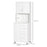 Modern Kitchen Cupboard with Storage Cabinets, 3 Drawers and Open Countertop for Living Room, White