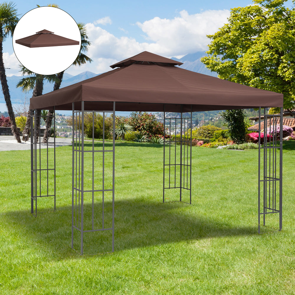 3 x 3(m) Gazebo Replacement Canopies Replacement Cover Spare Part Coffee (TOP ONLY)