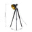 Studio Floor Lamp,Tripod Spotlight Lamp with Wood Legs, Ø 30 cm Lampshade and Max. 40W, 152cm Floor Lamp, Metal, Black and Gold