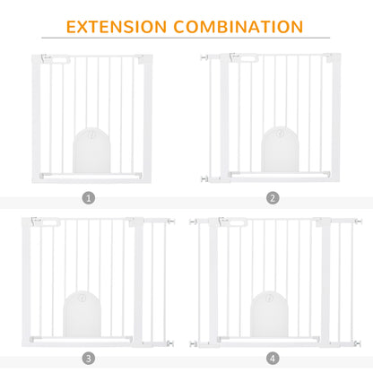 Pet Gate with Cat Flap - 75-103 cm