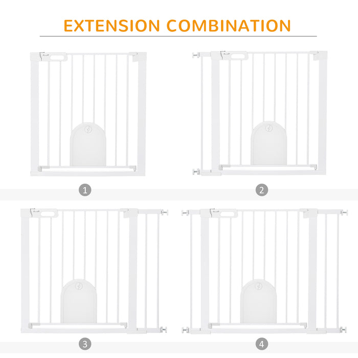 Pet Gate with Cat Flap - 75-103 cm