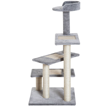 100 cm Cat Tree for Indoor Cats Kitten Scratch Scratching Post Climbing Tower Activity Center Grey