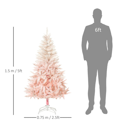 5ft Pink Ombre Artificial Christmas Tree with 450 Tips & Metal Stand