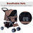 Dog Pram Pet Stroller Foldable Dog Pushchair with Wheels Zipper Entry Cup Holder Storage Basket Brown