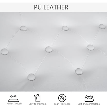 HOMCOM Faux Leather Piano Stool Makeup Stool Bench Dressing Table Seat with Storage 76x36x50cm, White