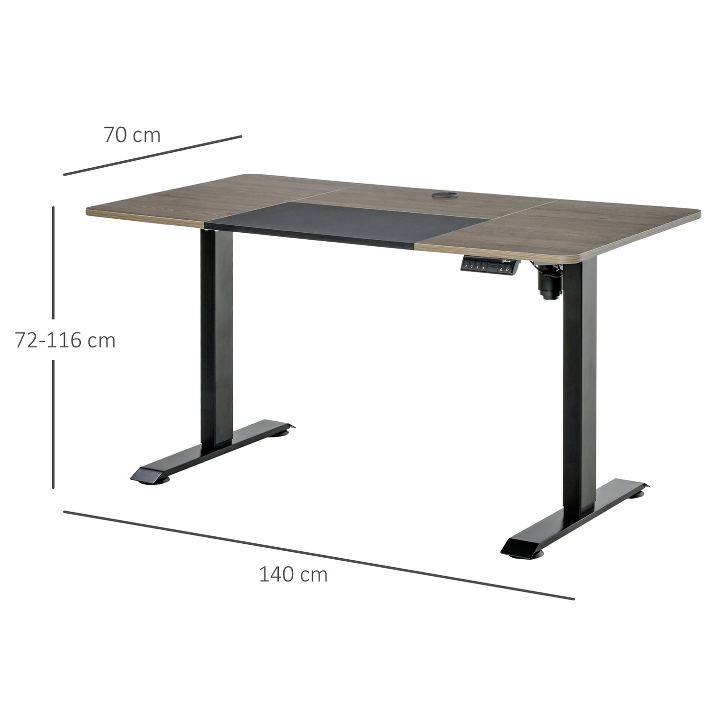Height Adjustable Electric Standing Desk with 4 Automatic Memory Preset - 140cm x 70cm