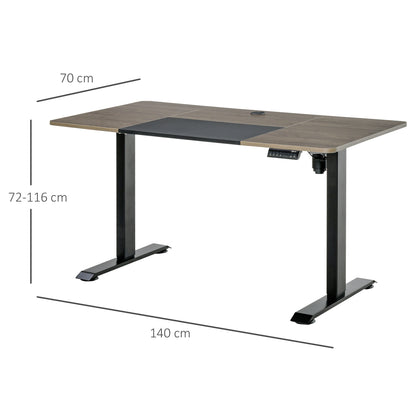 Height Adjustable Electric Standing Desk with 4 Automatic Memory Preset - 140cm x 70cm