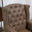 Wingback Armchair, Chesterfield-style High Back Fireside Chair, Tufted Upholstered Accent Chair with Nailhead Trim for Living Room, Bedroom, Home Office, Brown