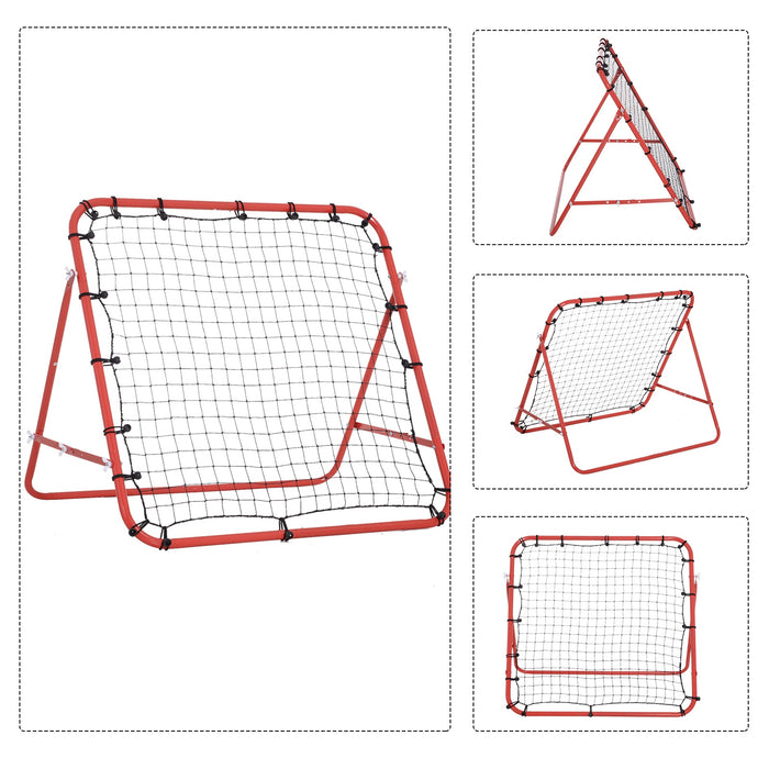 Rebounder Net W/PE Mesh Metal Tube, 96W x 80D x 96Hcm- Red and Black