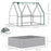 Raised Garden Bed with Greenhouse, Steel Planter Box with Plastic Cover, Roll Up Window, Dual Use for Flowers, Vegetables, 127 x 95 x 92cm