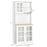 Kitchen Cupboard  Sideboard Storage Cabinet Unit w/ Counter Top Grid Glass Doors Shelves  80L x 37W x 183H cm - White