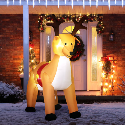 ft Christmas Inflatable Reindeer Decoration Xmas Indoor Outdoor Fun w/ Lights Accessories Holiday Blow Up Decor Animal