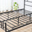 Double Metal Bed Frame Solid Bedstead Base with Headboard and Footboard, Metal Slat Support and Underbed Storage Space, Bedroom Furniture