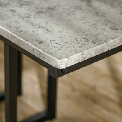 Concrete Effect Dining Table and Chairs Set for 4 People