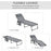 Outsunny Portable Sun Lounger, Folding Camping Bed Cot, Reclining Lounge Chair 5-position Adjustable Backrest with Side Pocket, Pillow for Patio Garden Beach Pool, Grey