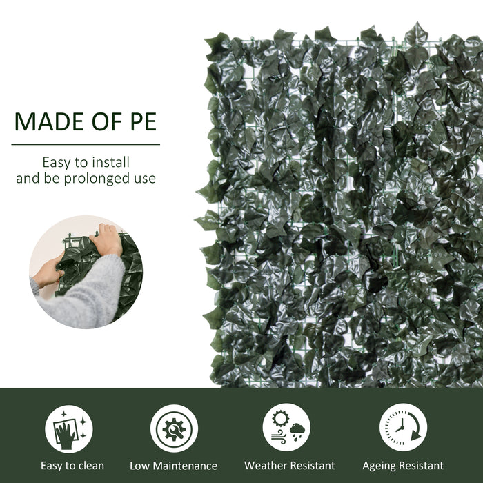 Artificial Leaf Screen Panel, 3x1.5 m-Dark Green