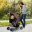 Dog Pram Pet Stroller Foldable Dog Pushchair with Wheels Zipper Entry Cup Holder Storage Basket Brown